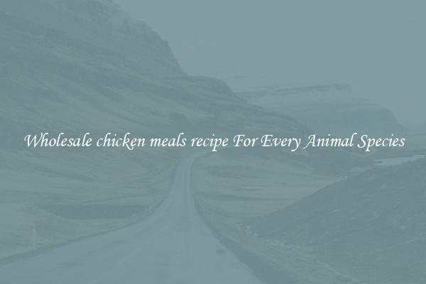 Wholesale chicken meals recipe For Every Animal Species