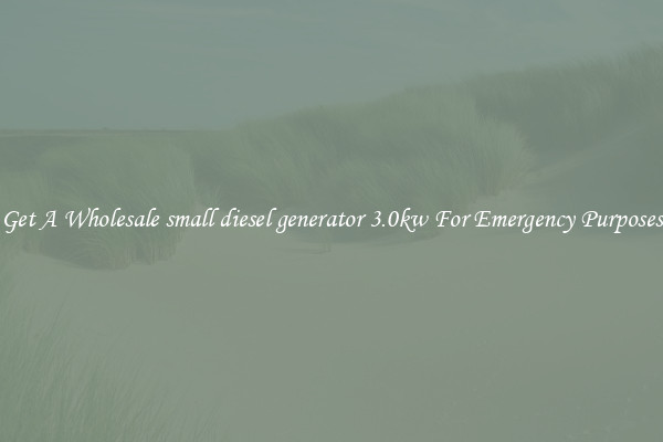 Get A Wholesale small diesel generator 3.0kw For Emergency Purposes