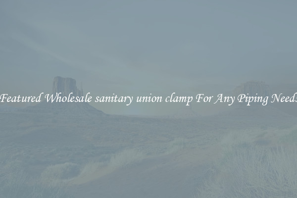 Featured Wholesale sanitary union clamp For Any Piping Needs