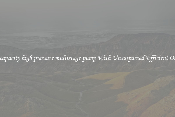 small capacity high pressure multistage pump With Unsurpassed Efficient Outputs