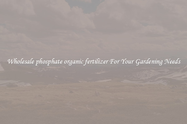 Wholesale phosphate organic fertilizer For Your Gardening Needs