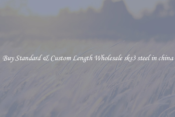 Buy Standard & Custom Length Wholesale sks3 steel in china