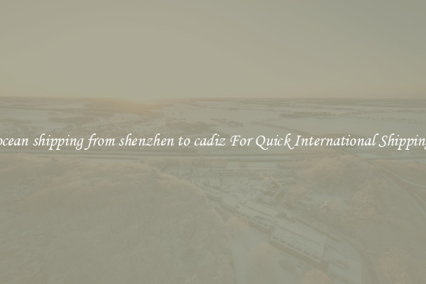 ocean shipping from shenzhen to cadiz For Quick International Shipping